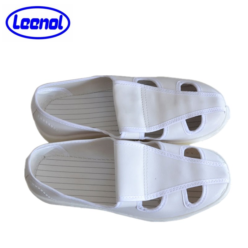 LN-1577105 PVC antistatische schoenen voor cleanroom Witte viergaats ademende ESD-werkschoenen